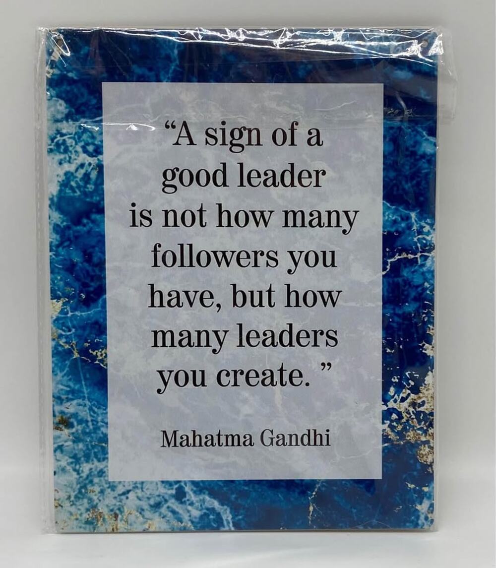 Mahatma Gandhi Inspirational LEADER Quote Wall Decor Hanging Sign Decoration